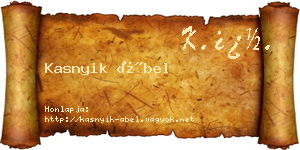 Kasnyik Ábel névjegykártya
